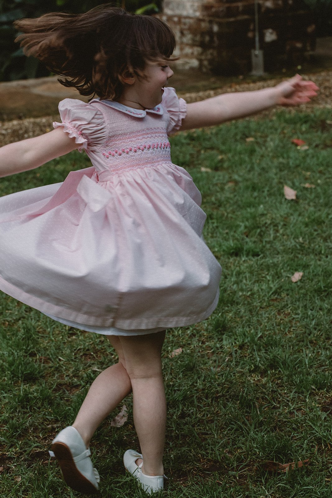 Hand smocked girls dresses Baby toddler little girl Formal events weddings Christmas Dot Mila